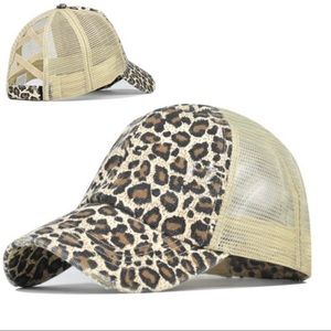 Tan Leopard Trucker Hat